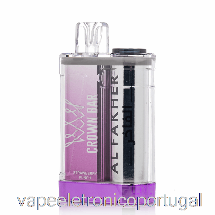 Vape Eletronico Al Fakher Coroa Bar Cristal 9000 Ponche De Morango Descartável
